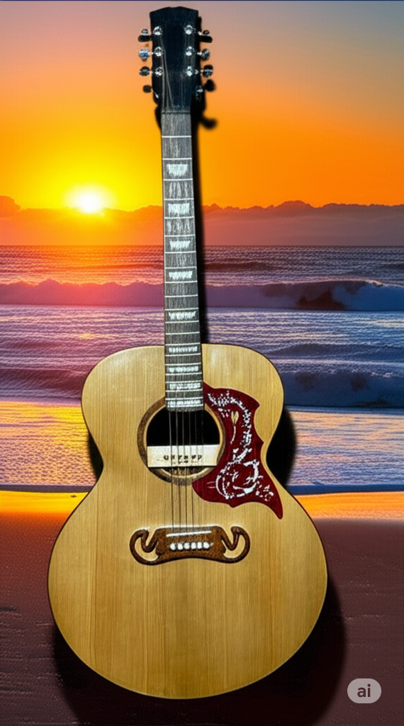 [Imagen de una guitarra acústica artesanal]